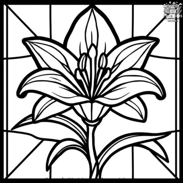 Easter lily stained glass pages