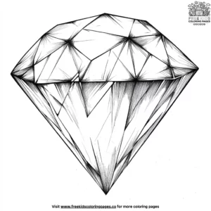 Elegant Diamond Crystal Coloring Pages