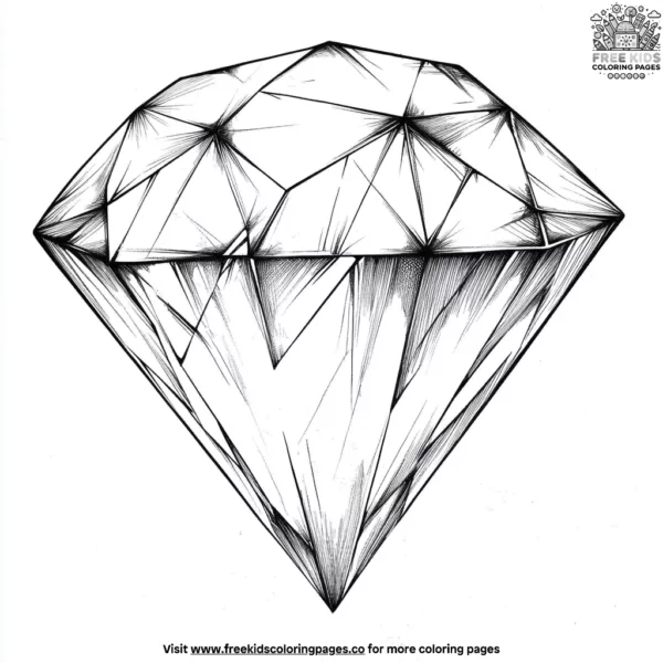 Elegant diamond crystal coloring pages