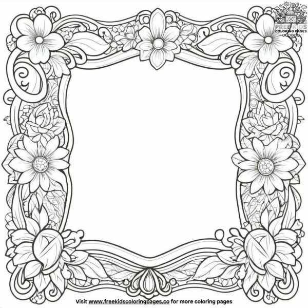 Elegant family picture frame coloring pages