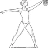 Elegant Gymnast in Action Coloring Pages