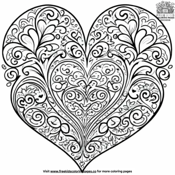 Elegant love coloring pages