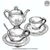 Elegant Tea Sets for Ramadan Coloring Pages