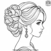 Elegant Updos Hairstyle Coloring Pages