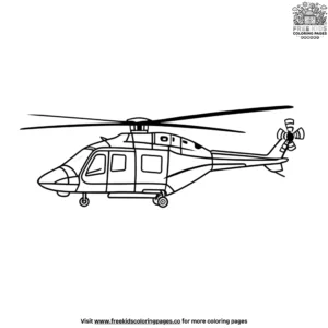 Emergency Rescue Helicopter Coloring Pages