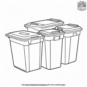 Empty plastic containers in garbage coloring pages