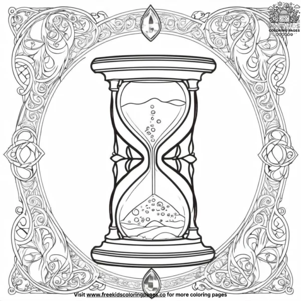 Enchanted hourglass coloring pages