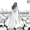 Enigmatic Vampire in a Pumpkin Patch Coloring Pages