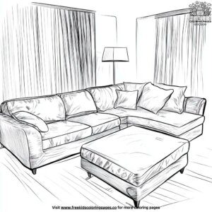 Family Room Sofa Coloring Pages