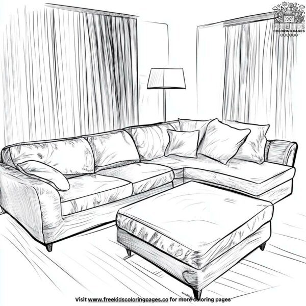 Family room sofa coloring pages