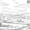 Farm Life Sunset Coloring Pages