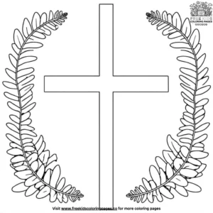 Fern and Cross Coloring Pages