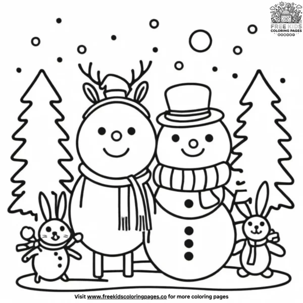 Festive holiday winter coloring pages