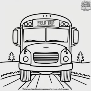 Field Trip School Bus Coloring Pages