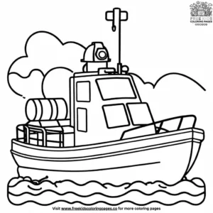 Fire Rescue Boat Coloring Pages