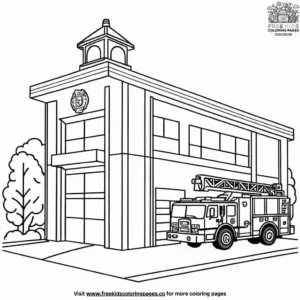 Fire Station Coloring Pages