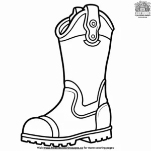 Firefighter Boot Coloring Pages