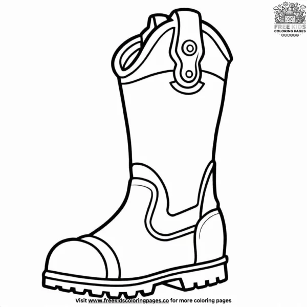 Firefighter boot coloring pages