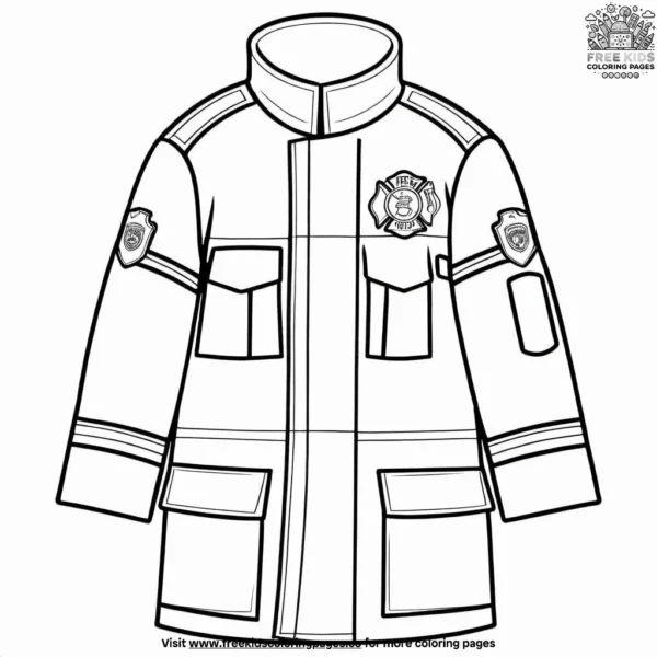 Firefighter coat coloring pages