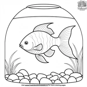 Fish in aquarium coloring pages