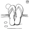 Flip Flops on the Beach Coloring Pages