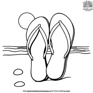 Flip Flops on the Beach Coloring Pages