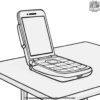 Flip Phone on a Table Coloring Pages