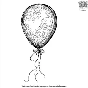 Floating Balloon Zentangle Coloring Pages