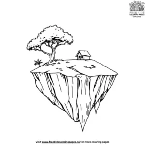 Floating Fairy Islands Coloring Pages