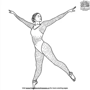 Floral leotard gymnast coloring pages