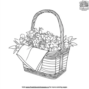 Flower basket coloring pages