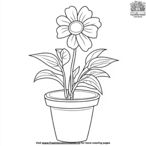 Flower Pot Coloring Pages