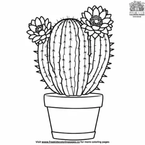 Flowering Cactus Coloring Pages