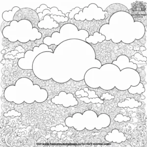 Fluffy Cloud Zentangle Coloring Pages