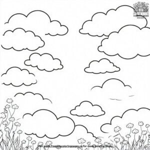 Fluffy Clouds in the Sky Coloring Pages