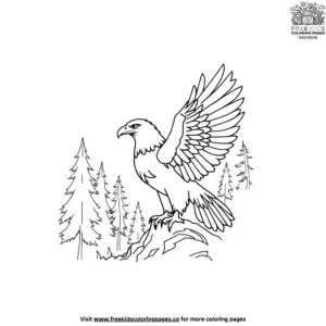 Forest eagle coloring pages