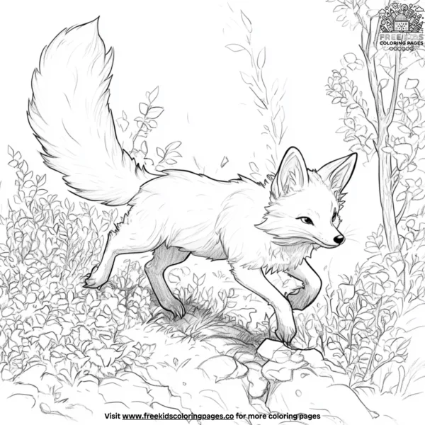 Fox spirit coloring pages