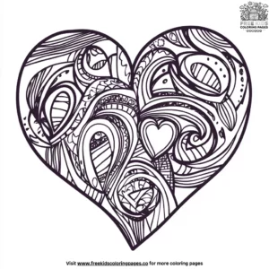 Friendly Heart Doodles Coloring Pages