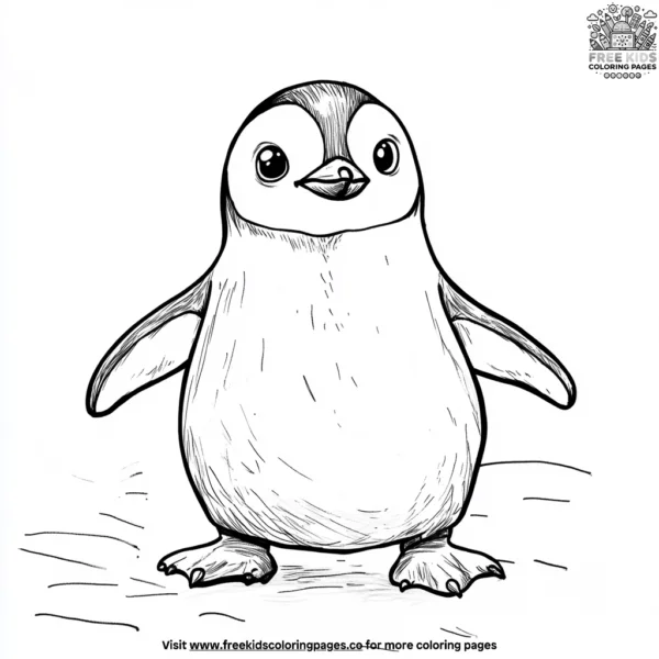 Friendly penguin coloring pages