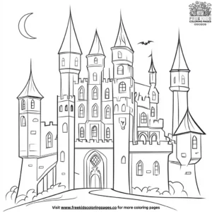 Friendly Vampire Castle Coloring Pages