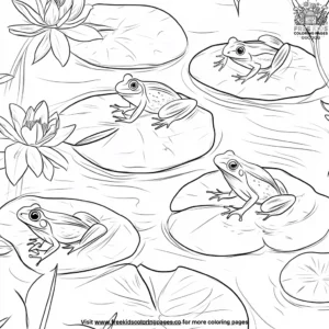 Frogs and Lily Pads Coloring Pages