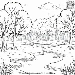 Frozen Pond Coloring Pages