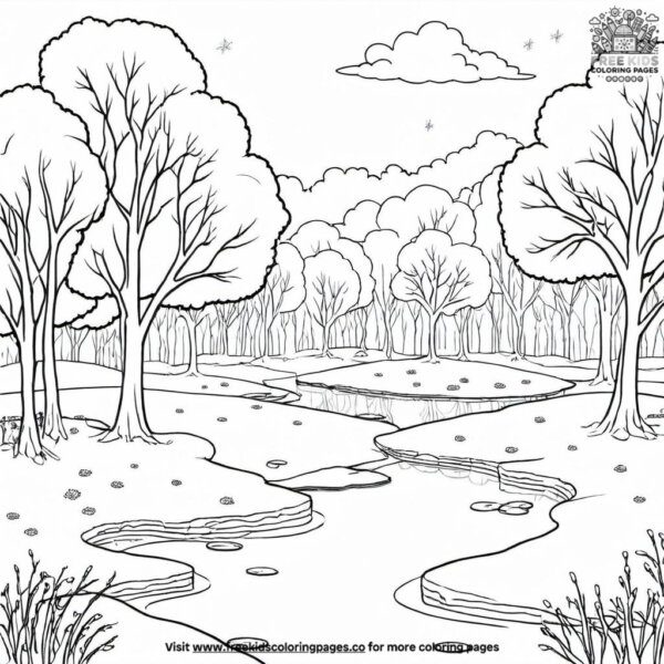 Frozen pond coloring pages