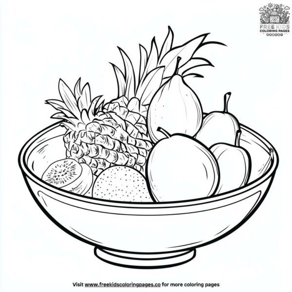 Fruit bowls for iftar coloring pages