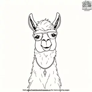 Funny Llama Coloring Pages