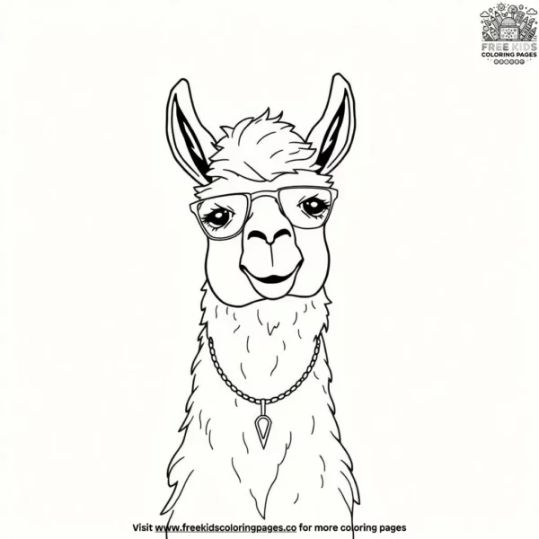 Funny llama coloring pages