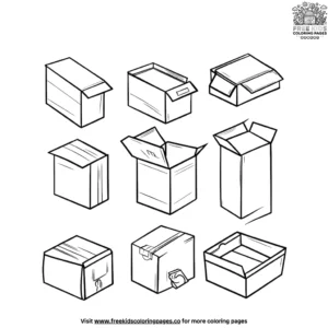 Garbage cardboard box coloring pages