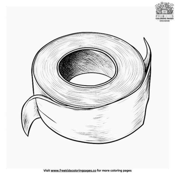 Garbage tape for wrapping trash coloring pages