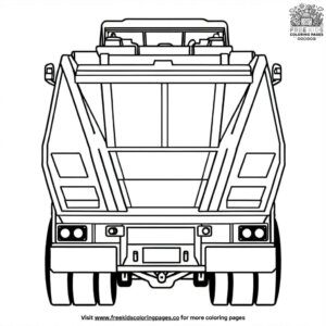 Garbage Truck Rear View Coloring Pages