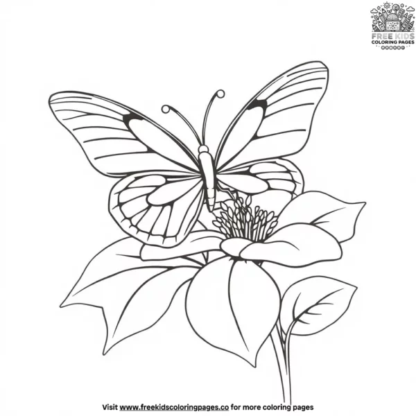 Garden butterfly coloring pages